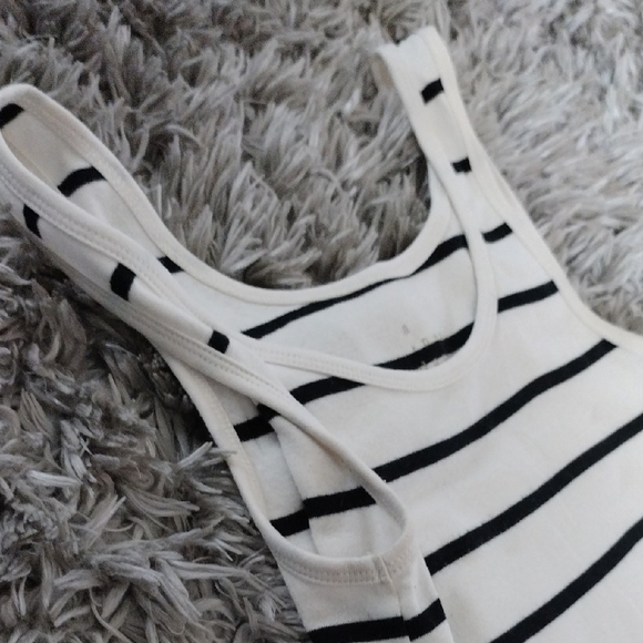 Striped White and Black Tank Top - Picture 2 of 5